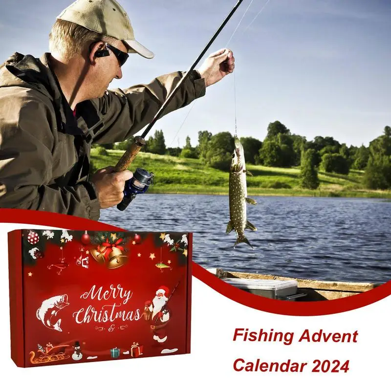 Calendario dell'Avvento di Natale, kit di attrezzi da pesca e esche 24 in 1, calendario del conto alla rovescia di Natale, regalo a sorpresa di Natale | Leroy Merlin