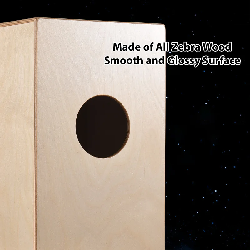 Cajon Box Drum Birch Sitting Drum Wooden Box Travel Drummer Percussion Instrument Anti-Slip for Beginners Party
