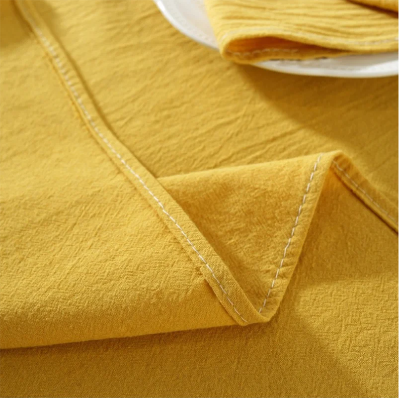 Cotton Table Cloth Solid Color Washable Table Cover Tablecloth Protector Restaurant Kitchen Party Holiday Decoration