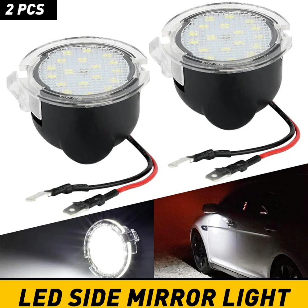 2 Pz Bianco Led Luminoso Auto Specchietto Retrovisore Luci Pozzanghera Per Ford F150 2005 2006 2007 2008 2009 2010 2011 2012 2013 2014 Bordo