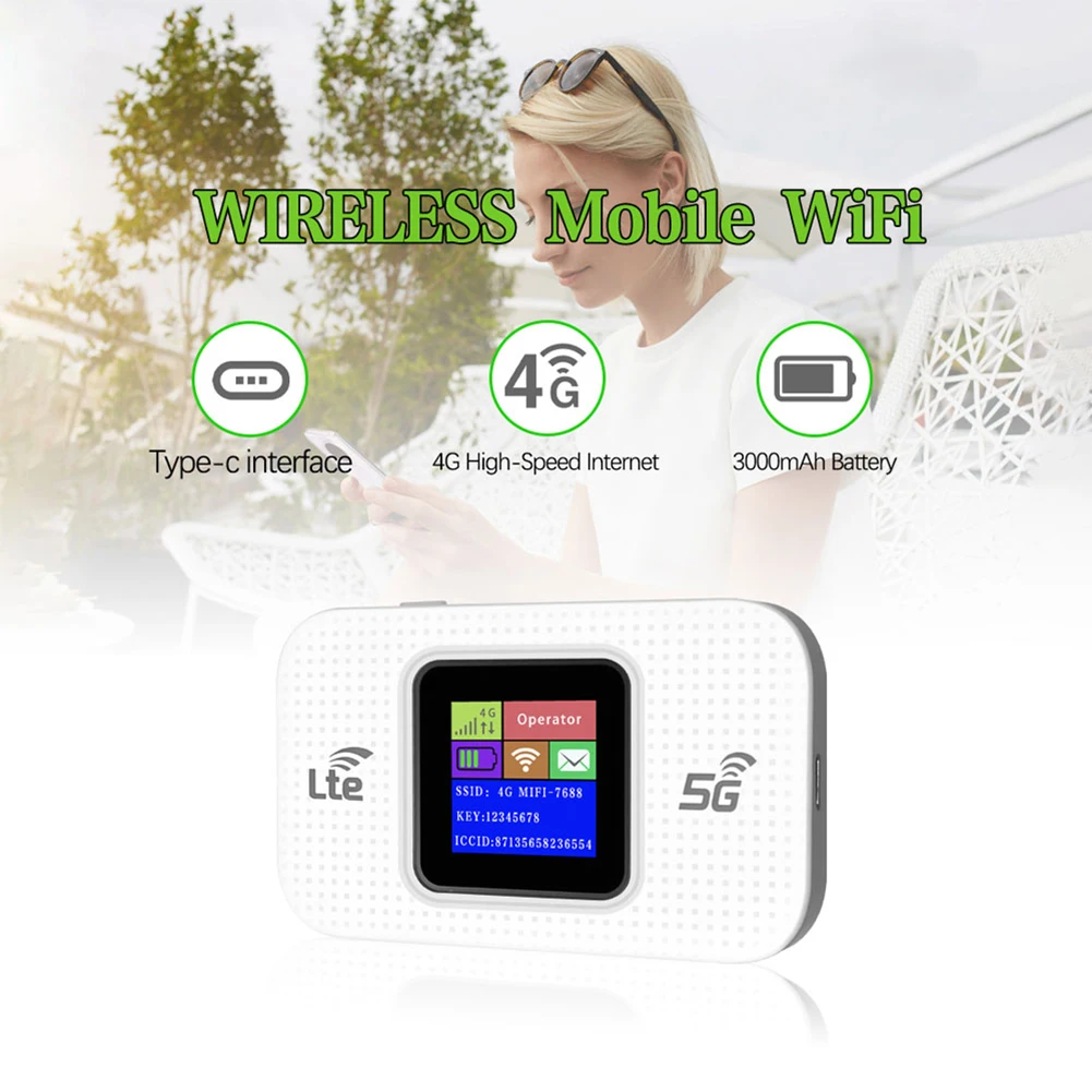 4G/5G Mobile WIFI Router 150Mbps 4G LTE Wireless Router 3000mA Portable Pocket MiFi Modem Mobile Wifi Hotspot with Sim Card Slot Sale Bangladesh