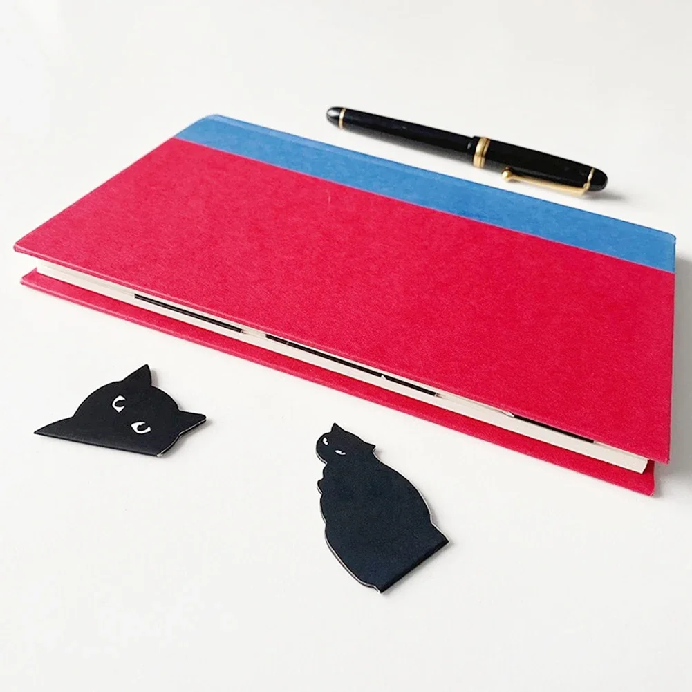 6Pcs Black Cat Magnetic Bookmark Stationery Creative Students Book Clip Personality Pagination Mark School Stationery Supplies