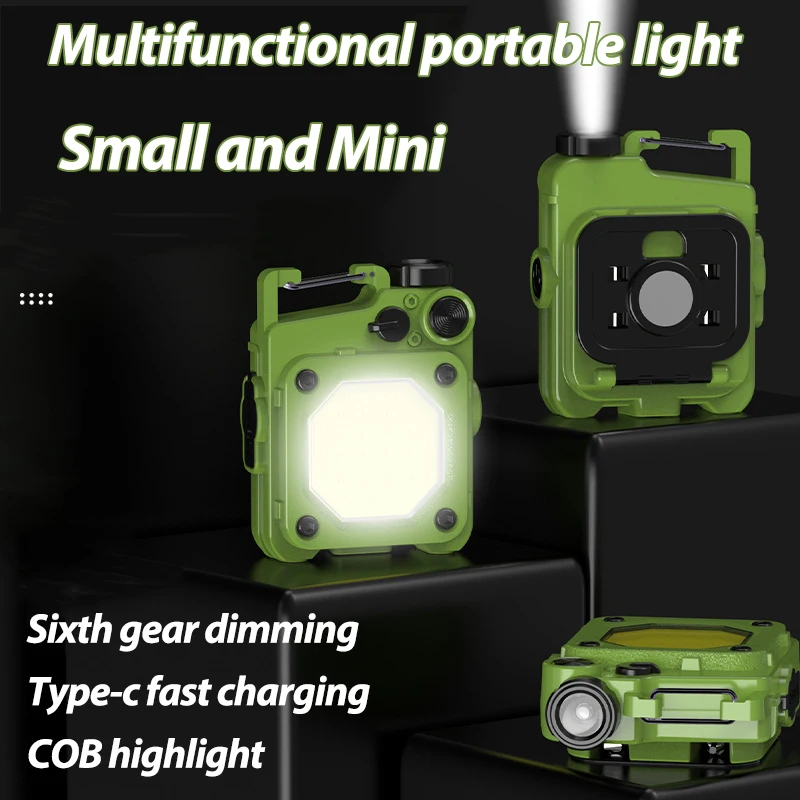 미니 LED 손전등 휴대용 EDC 키체인 조명, USB 충전식 포켓 토치, 야외 캠핑 작업 조명, 비상 랜턴