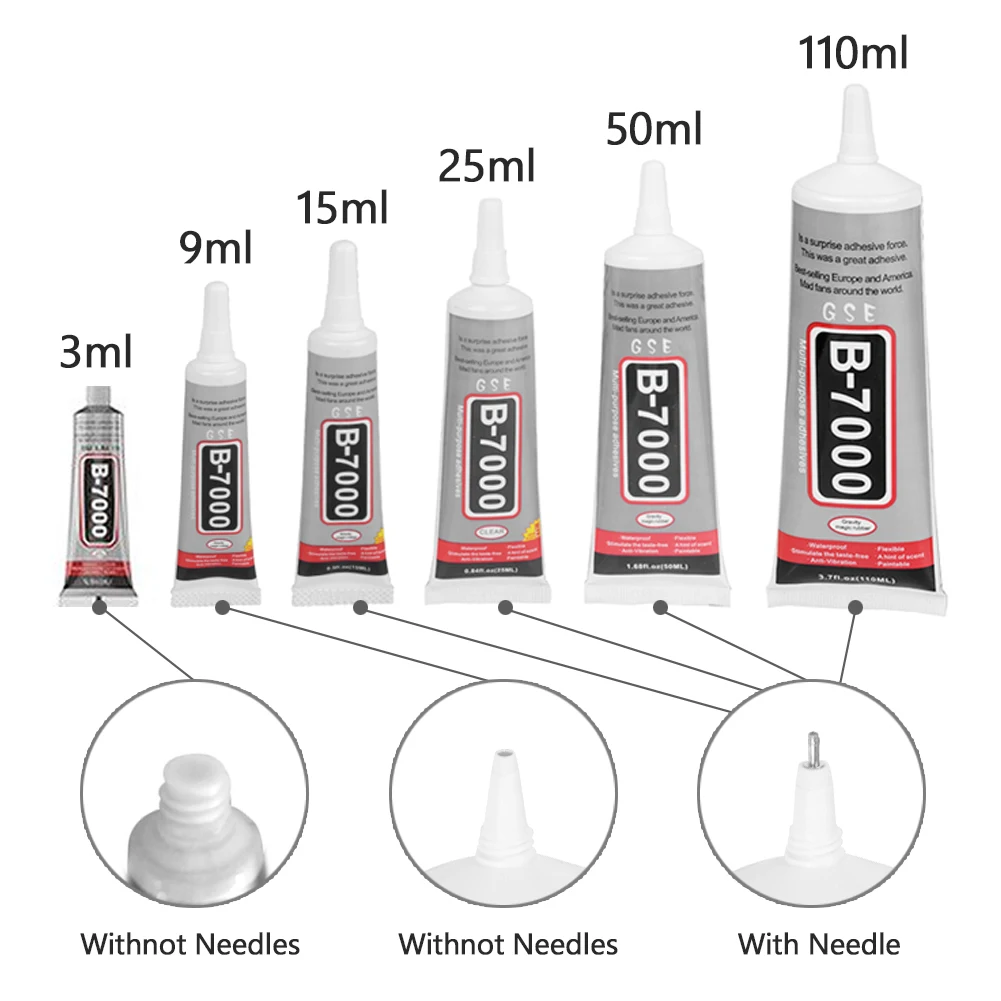 2x B-7000 50ML Adhesive Glues Semi Fluid Super Glue for Phone