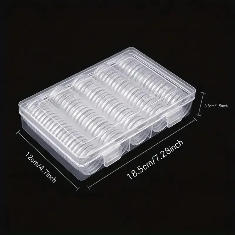 Coin Capsules Plastic Coin Collection Storage Box Protection Gift