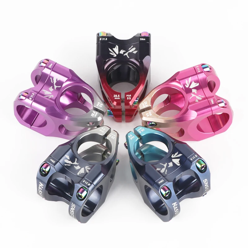 HASSNS HA35 Mtb Stem Mountain Bike Table Short Stem 35MM Bicycle Bridge 31.8 Power Handlebar Stem Riser Cycling Adjustable Rod