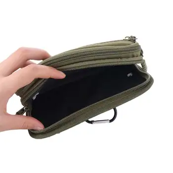 Marsupio da Uomo Multicomparto con Chiusura a Cerniera, Porta Cellulare, Borsa Portafoglio in Tela, Accessorio da Viaggio