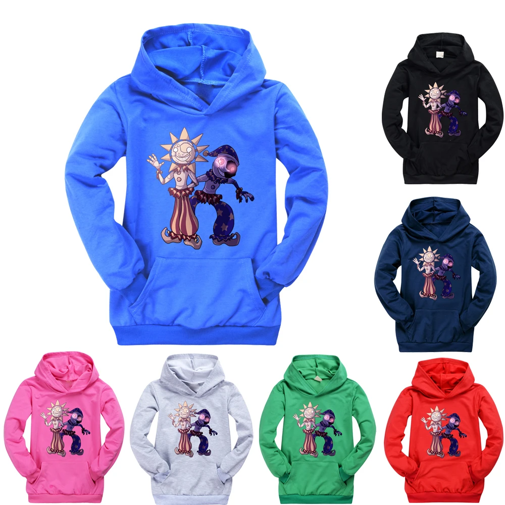 Il Più Nuovo Gioco Fnaf Sundrop & Moondrop 3D Stampa Vestiti Ragazzi Ragazze Autunno Tasca Con Cappuccio 3-14 Anni Bambini Moda Compleanno Abbigliamen