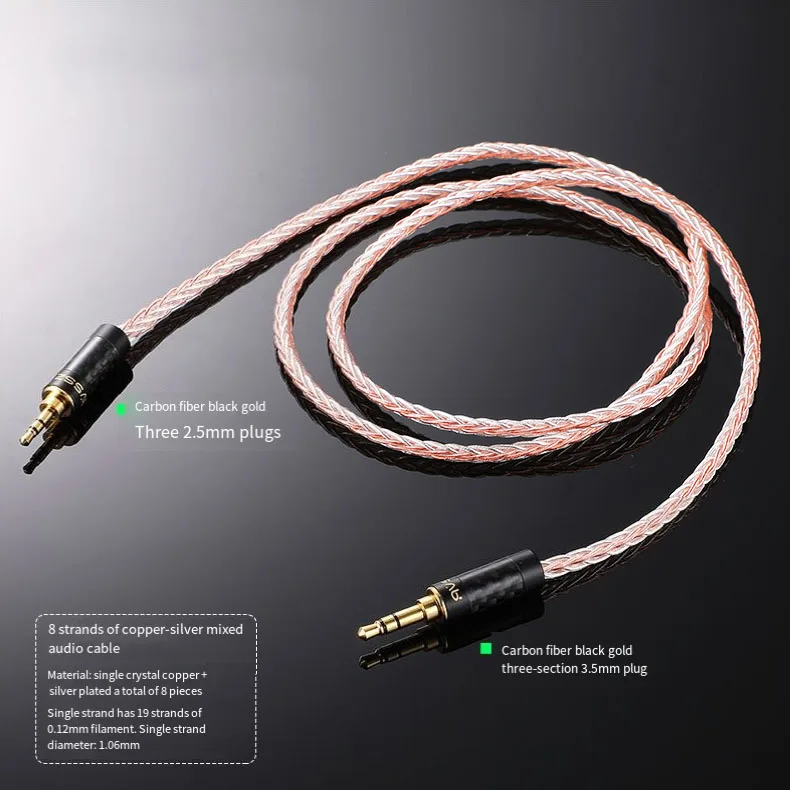 Premium Versilbertes HiFi AUX-Kabel 3,5mm Stecker auf Stecker Auto-Audiokabel für Kopfhörer-Upgrade Verlustfreier Klang Anti-Interferenz – Detail 24