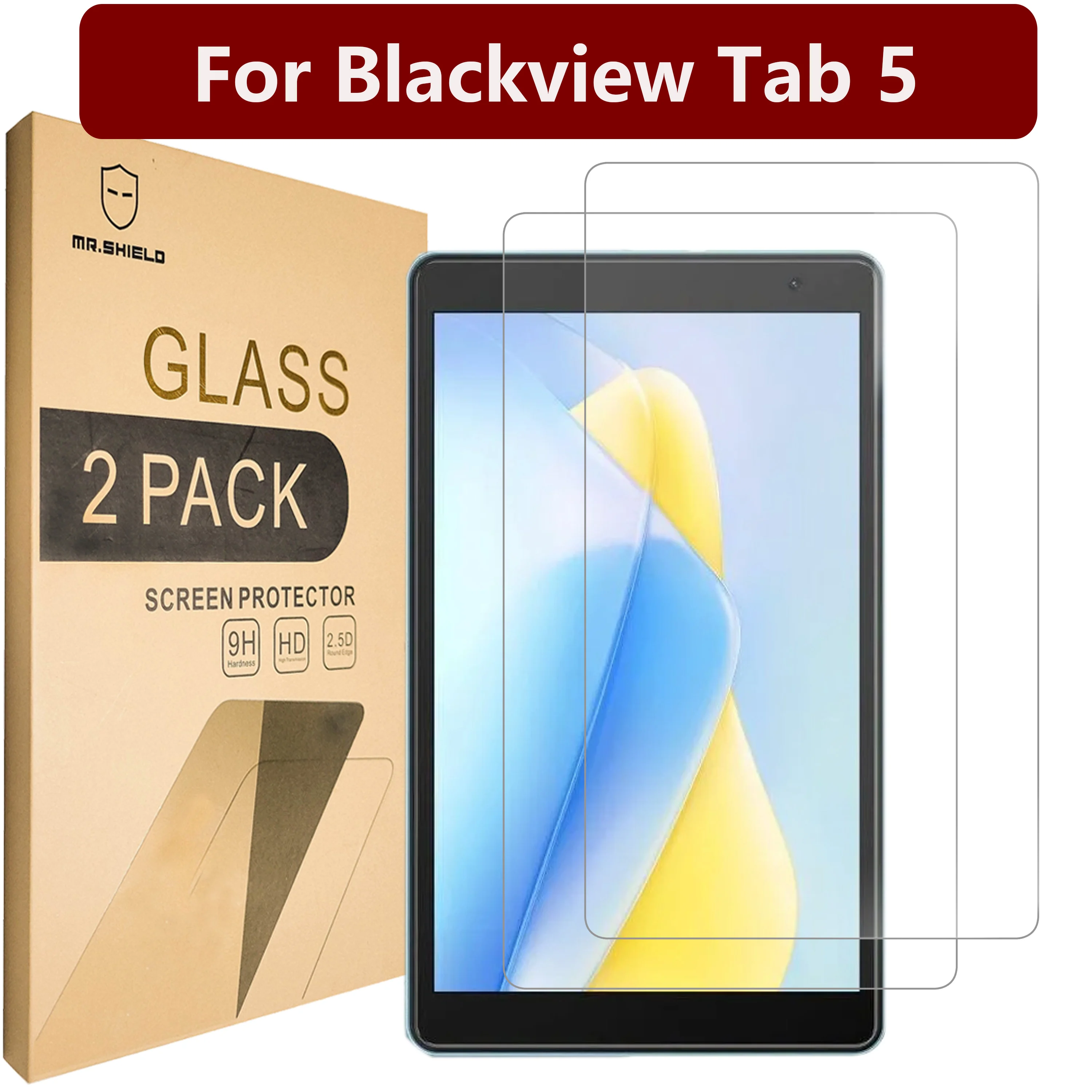 

Mr.Shield [2-PACK] Screen Protector For Blackview Tab 5 [Tempered Glass] [Japan Glass with 9H Hardness] Screen Protector