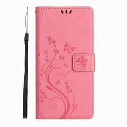 Charming Butterfly Girl Flip Wallet Card Holder Phone Case - iPhone 15 Pro Max (Pink FA)