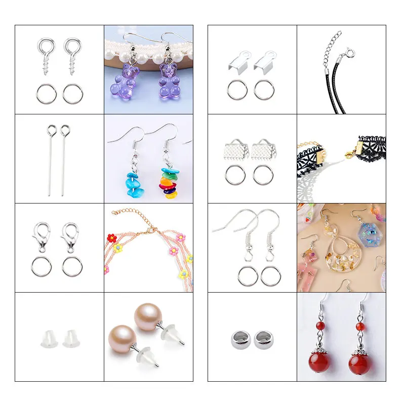 DIY Jewelry Making Tools: Open Jump Rings, Lobster Clasps, Crimp Beads, Earring Hooks for Craft Repair & Beginners - 2