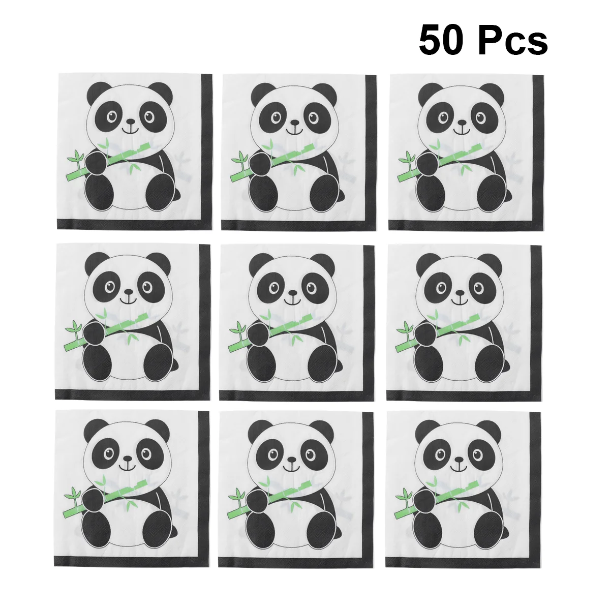 

40PCS Panda Priting Napkins Adorable Facial Tissues Paper Towels for Party Banquet Daily Use