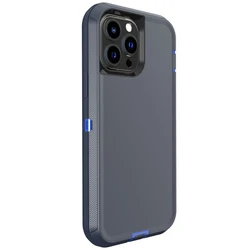 Heavy Duty 3-in-1 Shockproof and Dust-Proof Armor Phone Case Cover for 6 6S PLUS or7 8 PLUS (Navy Blue)