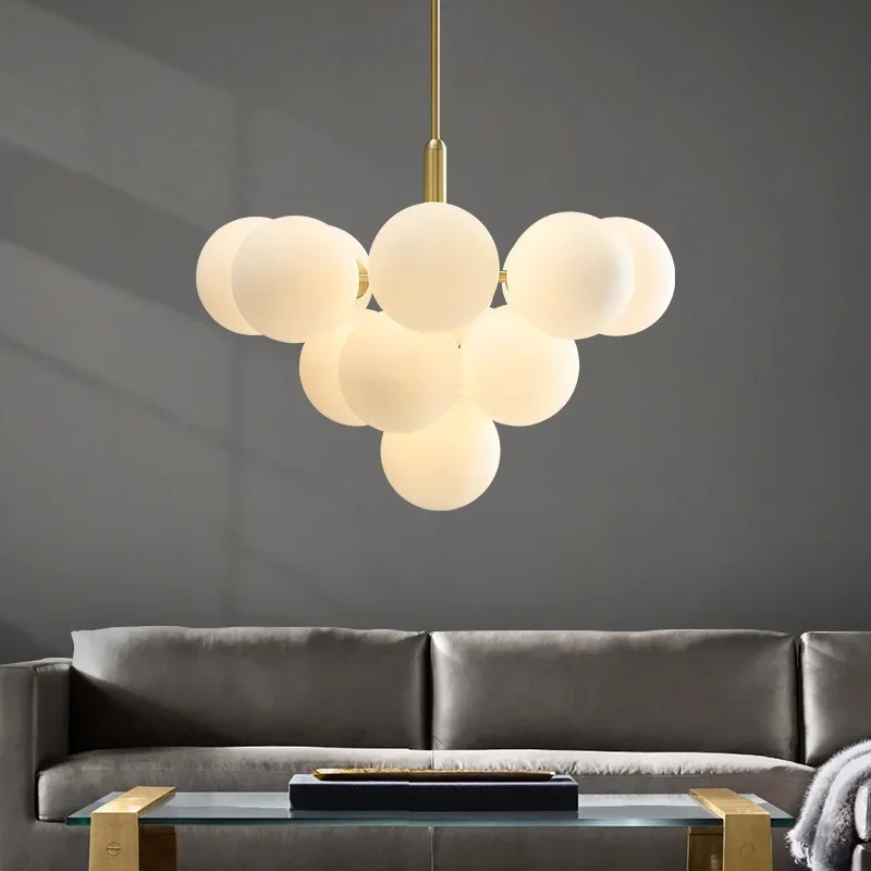

New Modern Warm Sphericity Pendant Lamp LED Fixtures Chandelier Lights for Home Dining Room Indoor Bedroom Bedside Chandelier