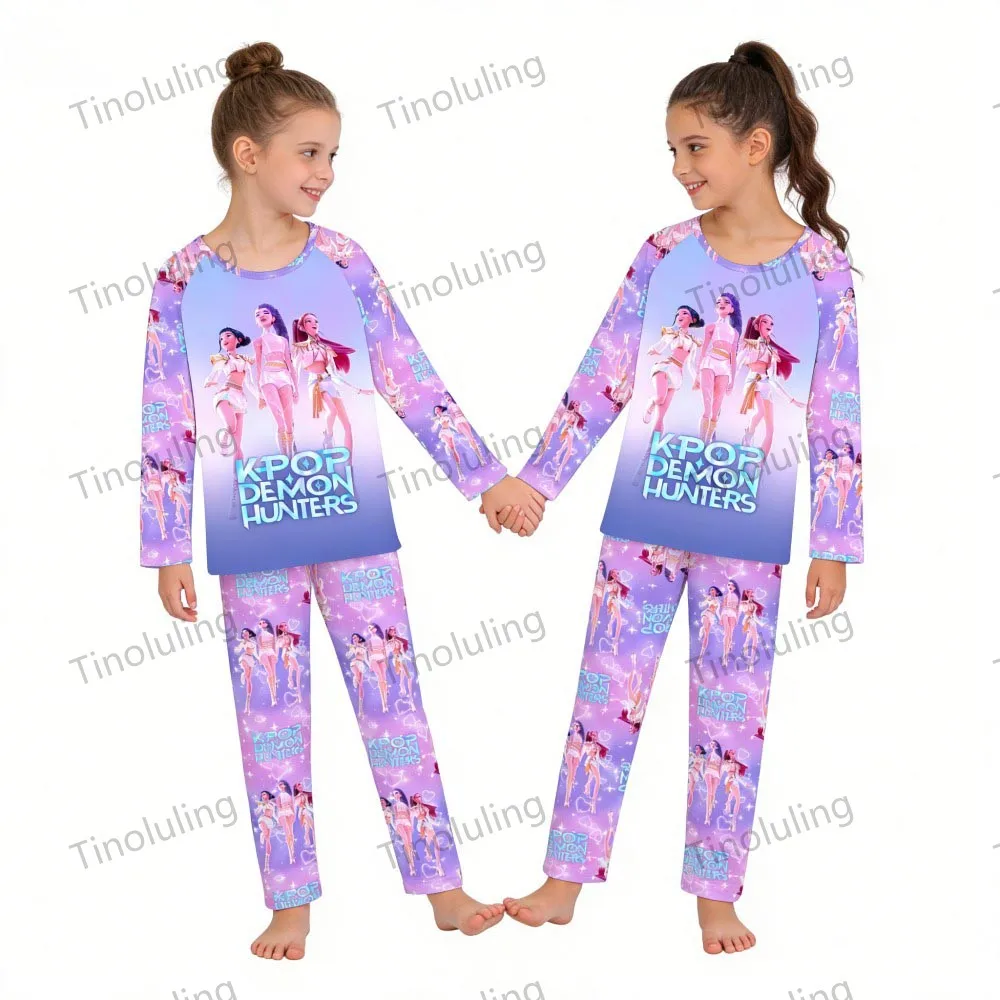 KPop Demon Hunters Huntrix Kids Pajamas Set Long Sleeve Girls Clothing 2pcs Children's Sleepwear Cartoon Boys Nightwear 3-14Y S1eec35046fab46a1bee1d8bd20c58cb0E
