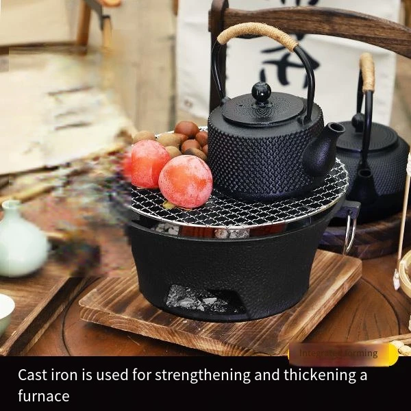 

Around The Stove To Cook Tea Cast Iron Charcoal Grill Barbecue Home Heating Charcoal Fireplace Outdoor Camping Charcoal Stove