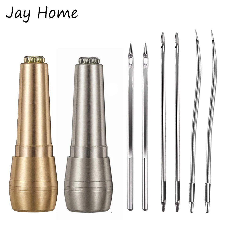 

3PCS Leather Sewing Awl Needle with Copper Handle Sewing Awl Hand Stitcher Shoe Repair Tool Kit for Leather Craft Kit Tool