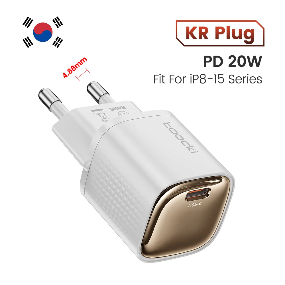 Toocki PD 20 واط USB شاحن صغير شحن سريع نوع C GaN...