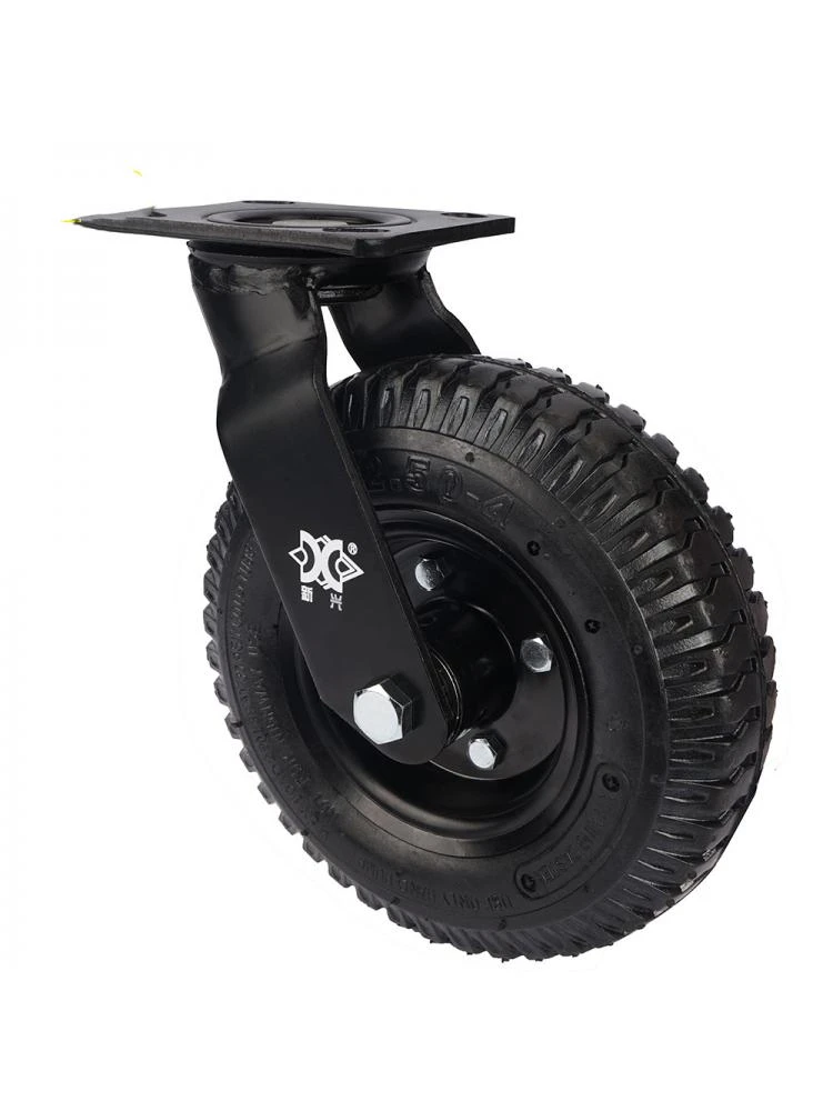 1 Pc 8 Inch Normal Caster Inflatable Rubber Wheel Universal Heavy