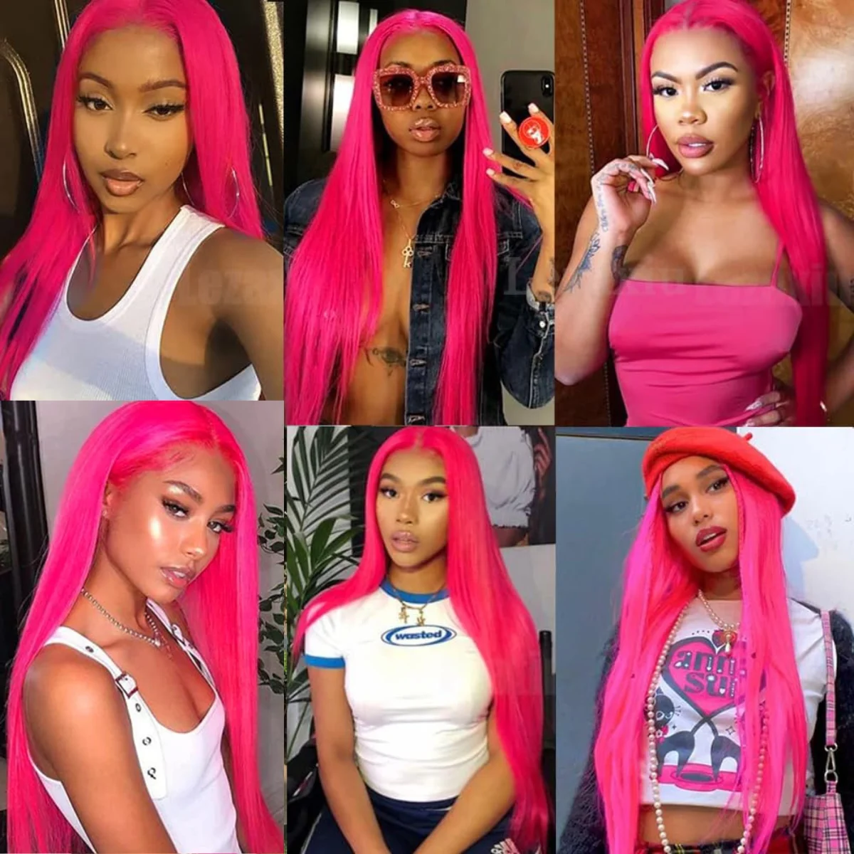 Synthetic Wig Long Straight Hair Free Part Natural Hairline Heat Resistant