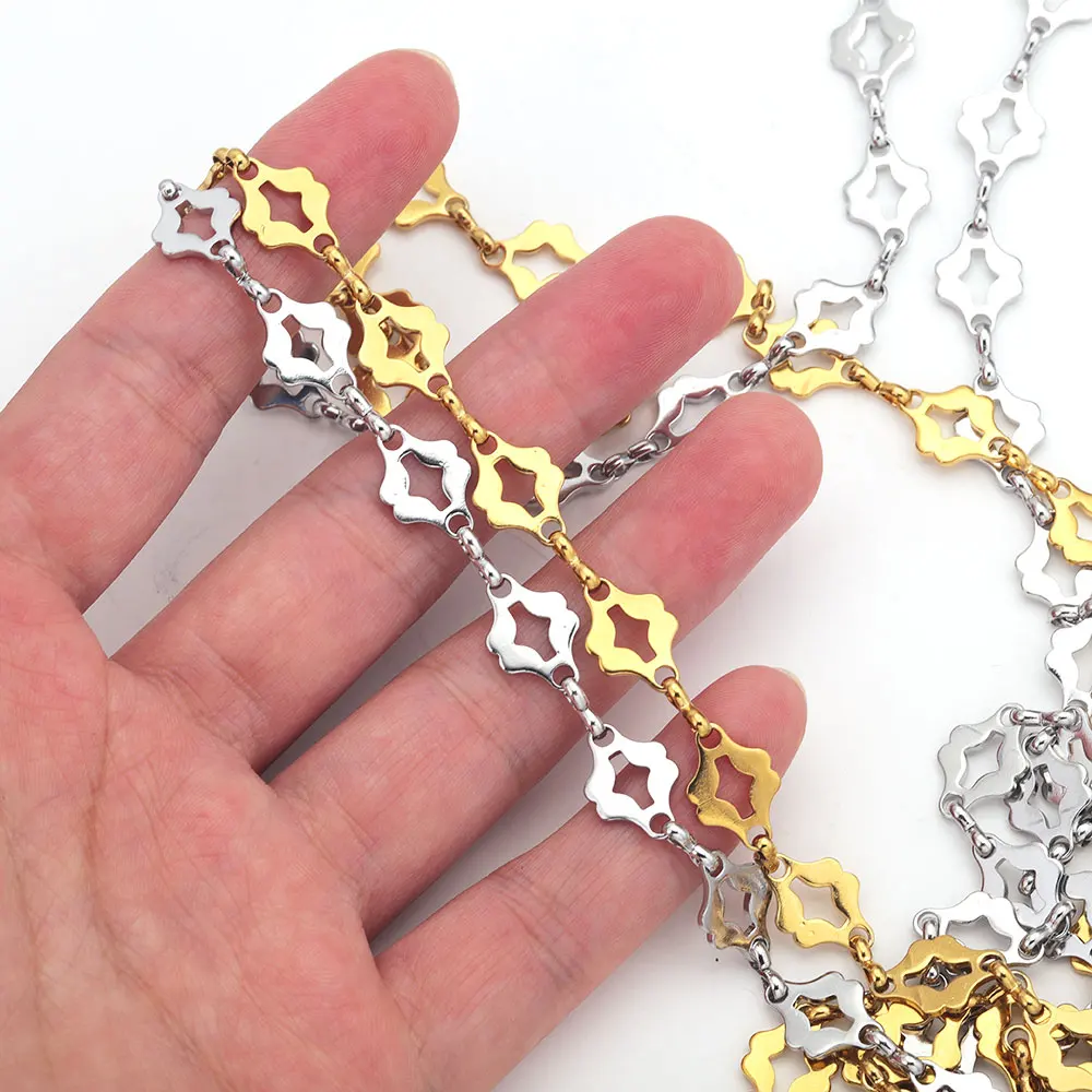 1M Edelstahl Lippen Ketten Hip hop Stil Kubanischen Ketten für Schmuck, Die DIY Halskette Tasche Kette Material Zubehör – Detail 4