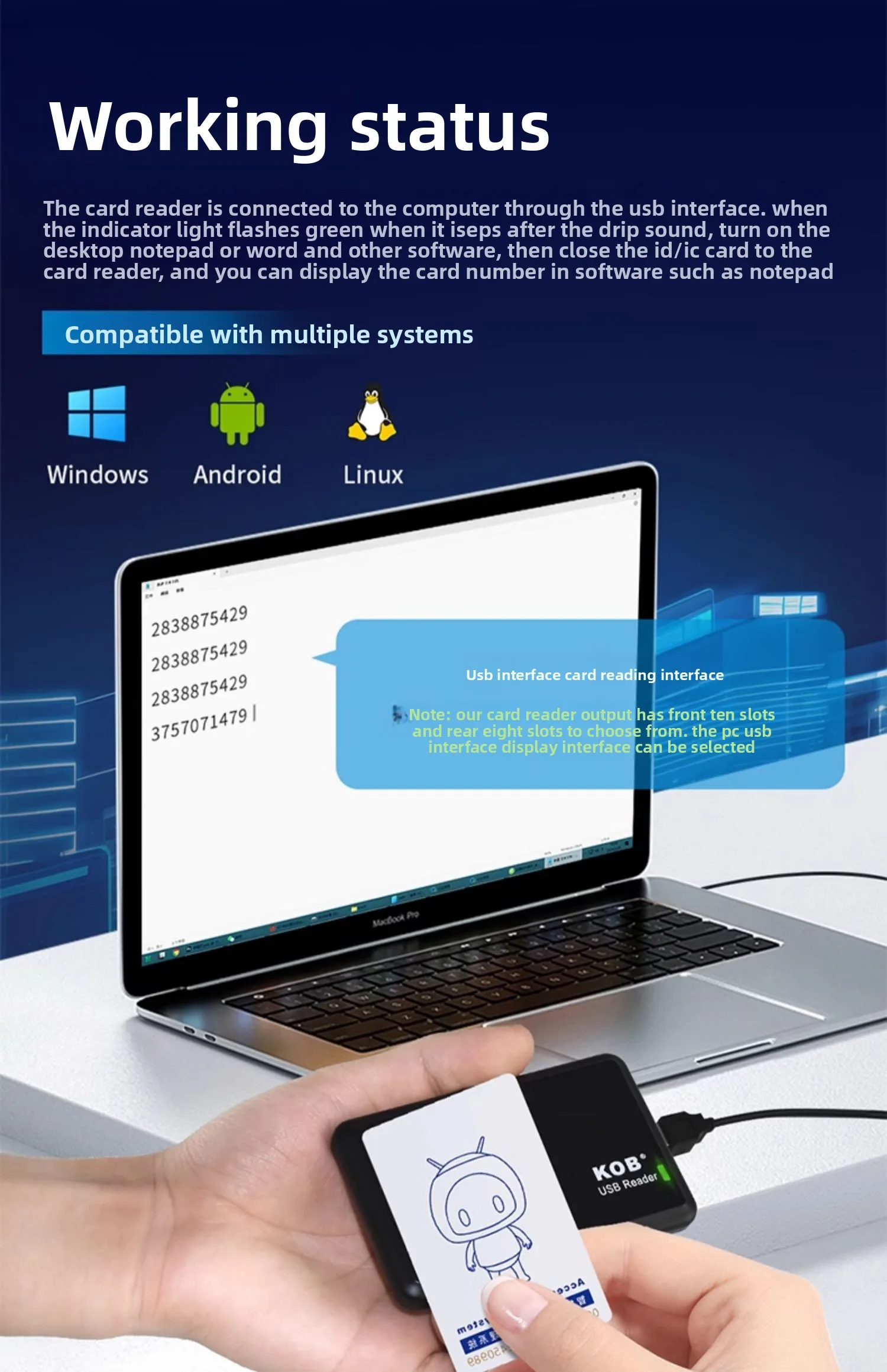 access control card issuing machine IC card reader USB interface  driver free ID