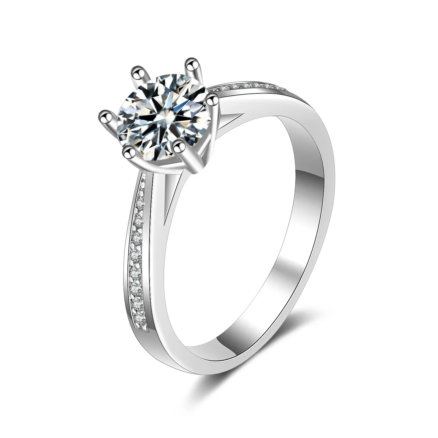 925 Sterling Silver 1carat Heart Arrow Zircon Stone 6-claw Finger Rings for Women Wedding Statement Jewelry Gift silver heart ring silver rings silver ring wedding rings