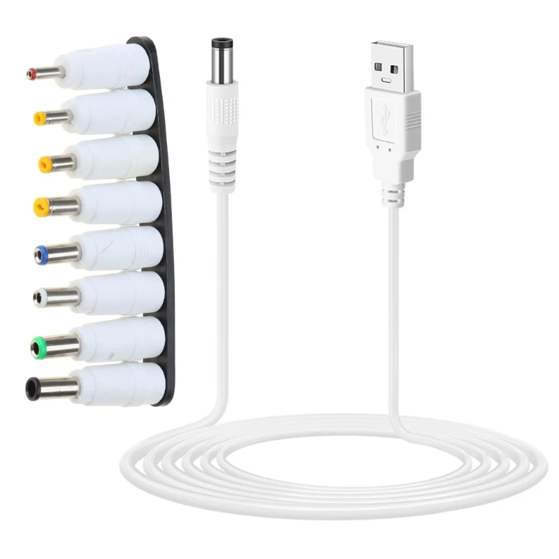 

Flexible USB to DC5V Power Cord with 8 Interchangeable Connectors