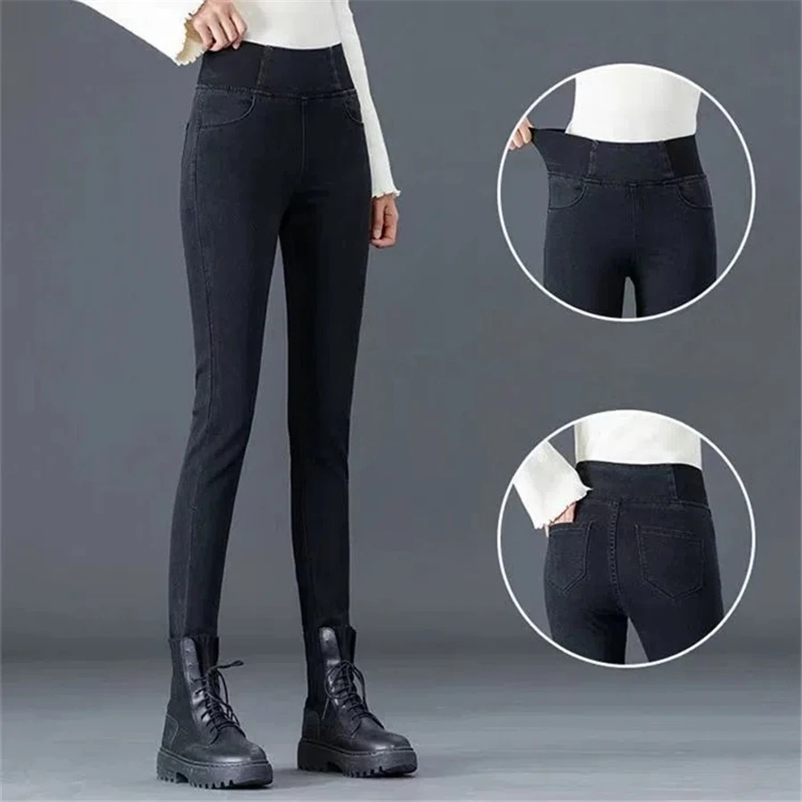 Stretch Slim Ankle-Length Pencil Jean Elastic High Waist Denim Pants Women Classic Vintage Vaqueros Oversize 38 Pantalones 2023