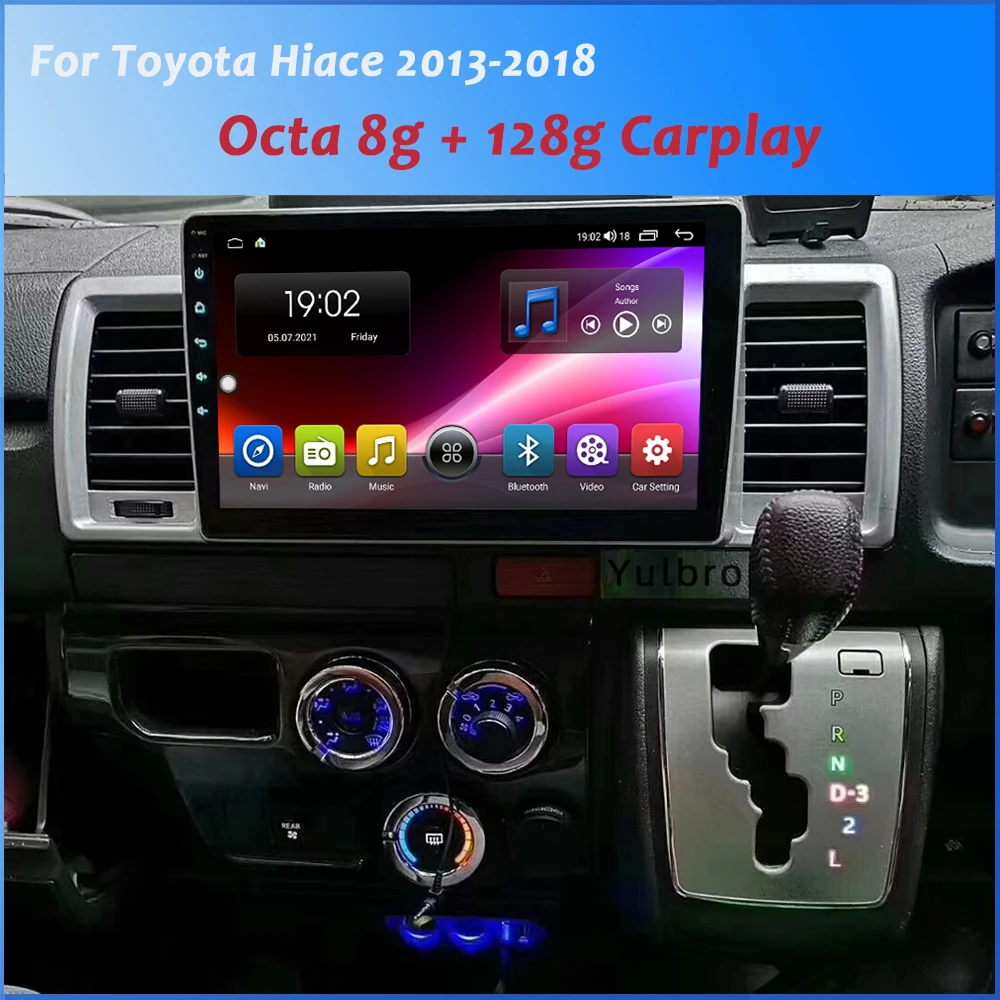 Автомобильное радио Carplay для Toyota Hiace 2010-2018 Android мультимедийный Wi-Fi Gps-навигатор