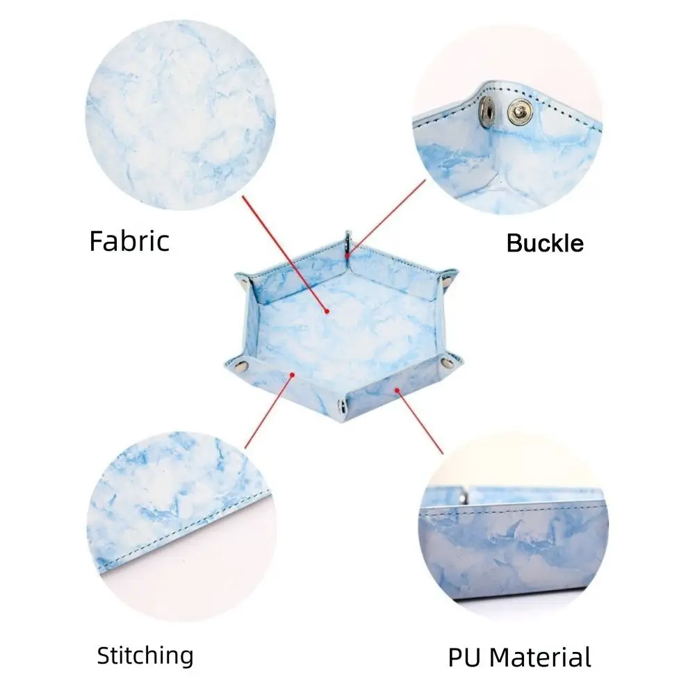 Foldable Tray Box PU Leather Tray 6 Color for Choose Double-sided Use Soft Leather Portable Folding Accessory Favorites Box
