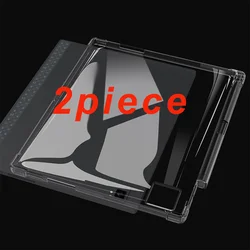 Slim Shockproof Case with Pencil Holder and Clear TPU Back Cover for Boox Note Air 2 Plus (2 piece)