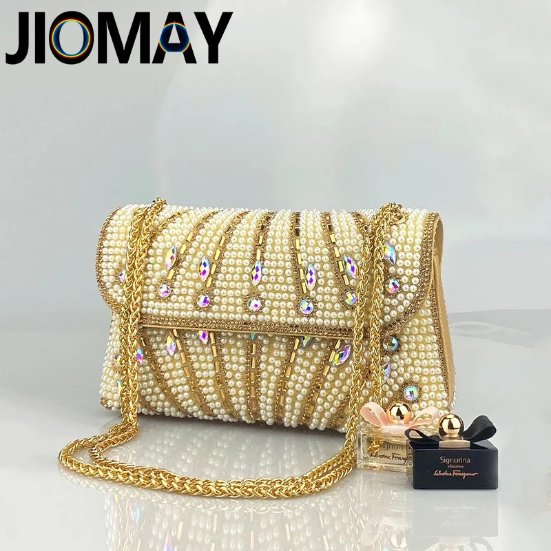 

JIOMAY Fashion Tote Bag Versatile Party Clutch Bag Women Wallet Tote Bag Luxury Designer Elegant Work Bags for Women Pearl Purse