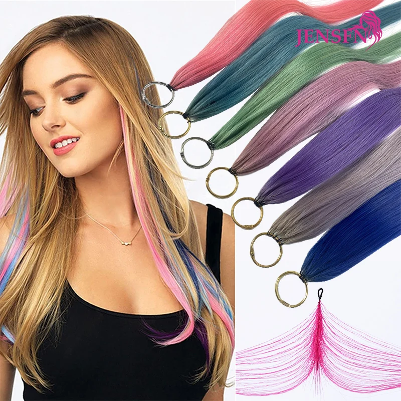 JENSFN Micro feather Hair Extensions Human Hair Straight Hand knitting 20 Inch 0.8g/Strand Color Hair salon supplies human hair extensions