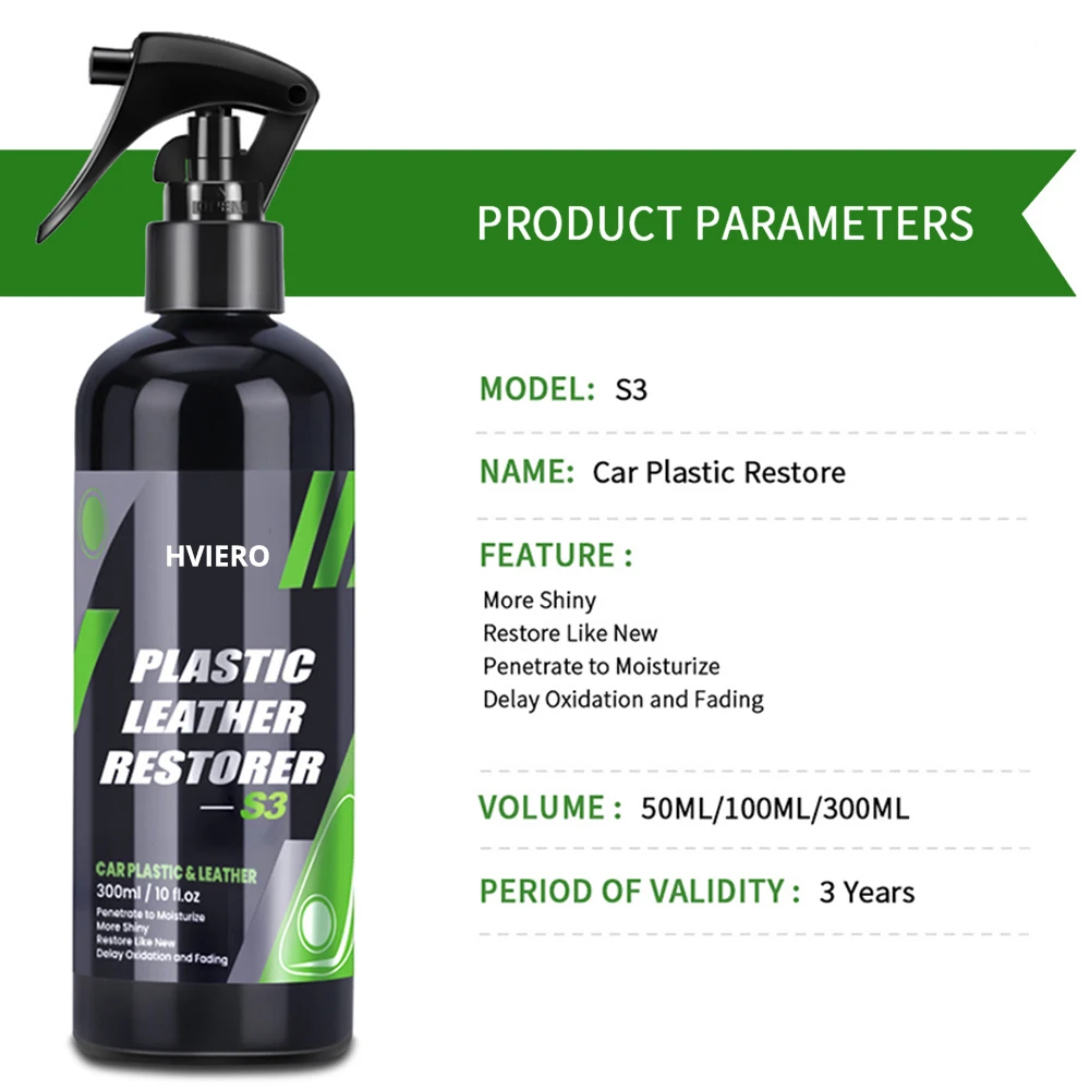 S3 50ml Cars Interior Parts Liquid Leather Plastic Renovator Refreshing Restorer Foam Cleaner Spray for Auto