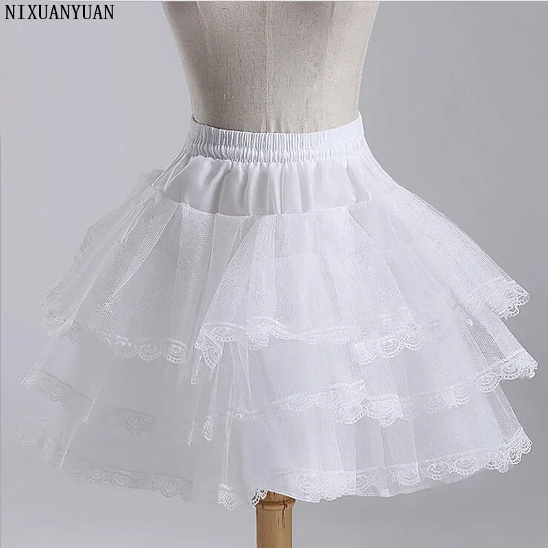 

Crinoline White Petticoat Children A-Line Girls Dress Petticoat 3 Layers Child Underskirt Short Petticoats Wedding Skirt