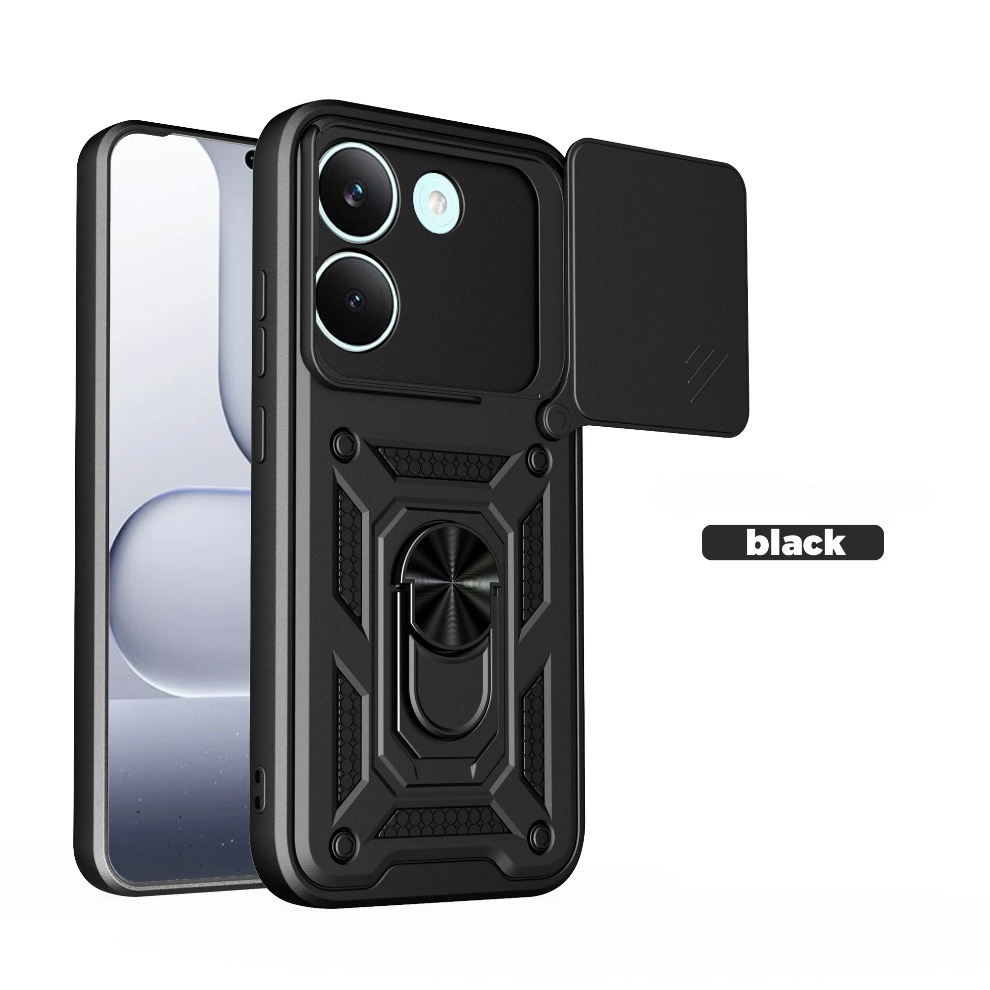 Rugged Heavy Duty Kickstand Ring Phone Case with Enhanced Protection