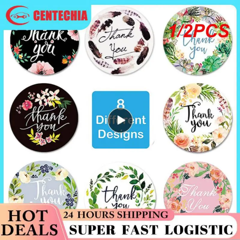 

1/2PCS Colorful round "thank you" sticker seal label paper roll packaging decoration handmade thank you sticker 50-