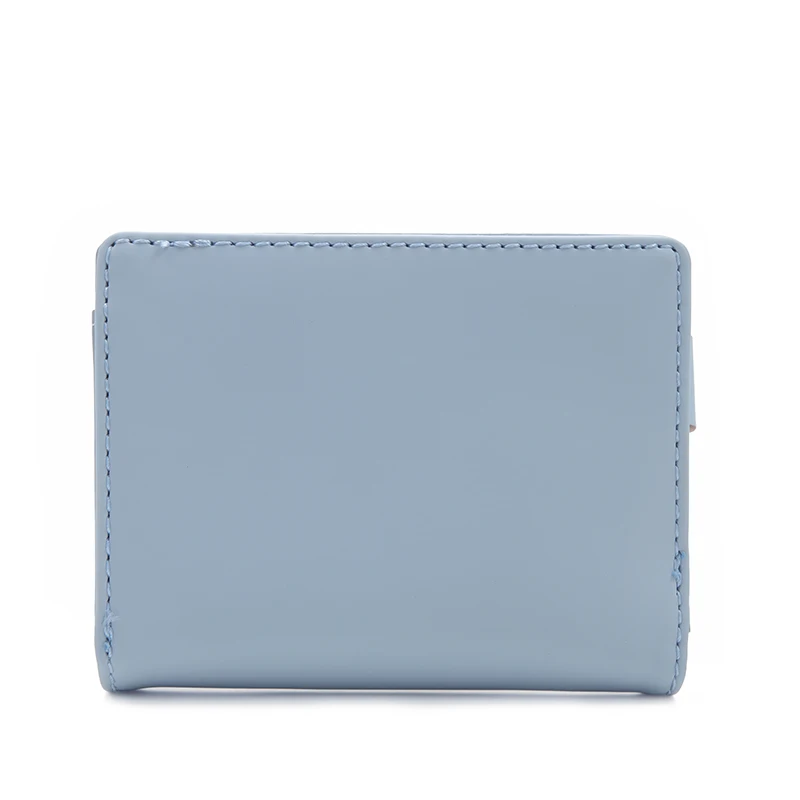 2025 spring new women's short wallet South Korea small fresh solid color buckle folding can expand the student multi-card ticket 3