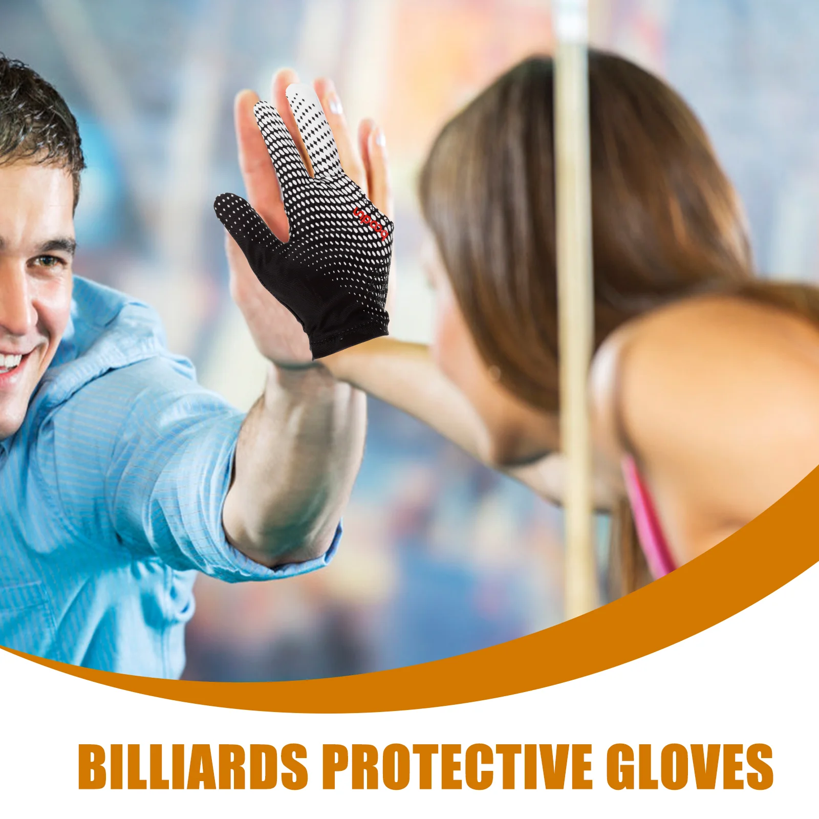 3Fingers AntiSlip Glove For Snooker Game With Elastic Wrist Fit Portable Size Glove For Pool Hall Home Practice Entertainment