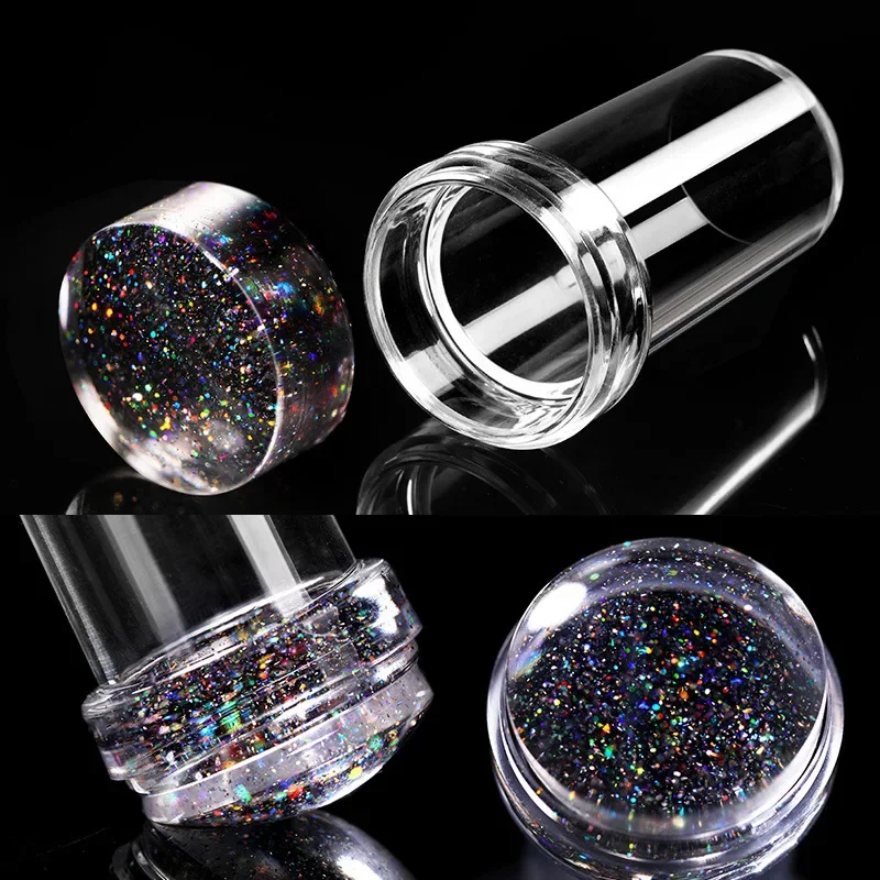 Nail Art Stamper 1Set Mini Transparent Jelly Nail Art Stamper with Scraper 2pcs Jelly Silicone Set DIY Polish Design Print Stamp Stamping Tools nail art stamper