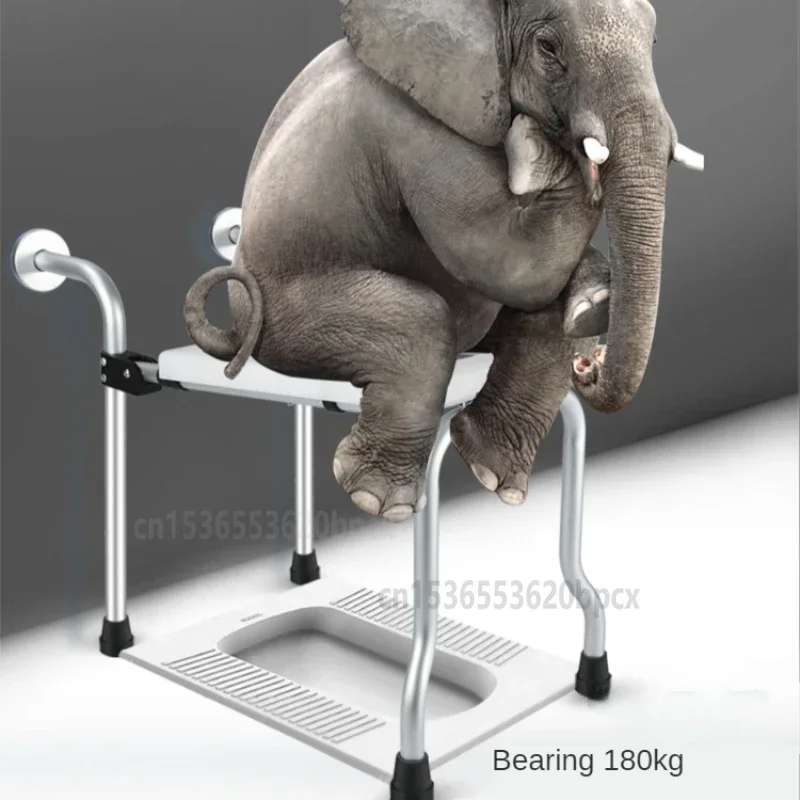 Squat Change To Sit Bathroom Toilet Chair Foldable Aluminum Alloy Shower Stool for Elder Pregnant Woman Bearing 180kg 3