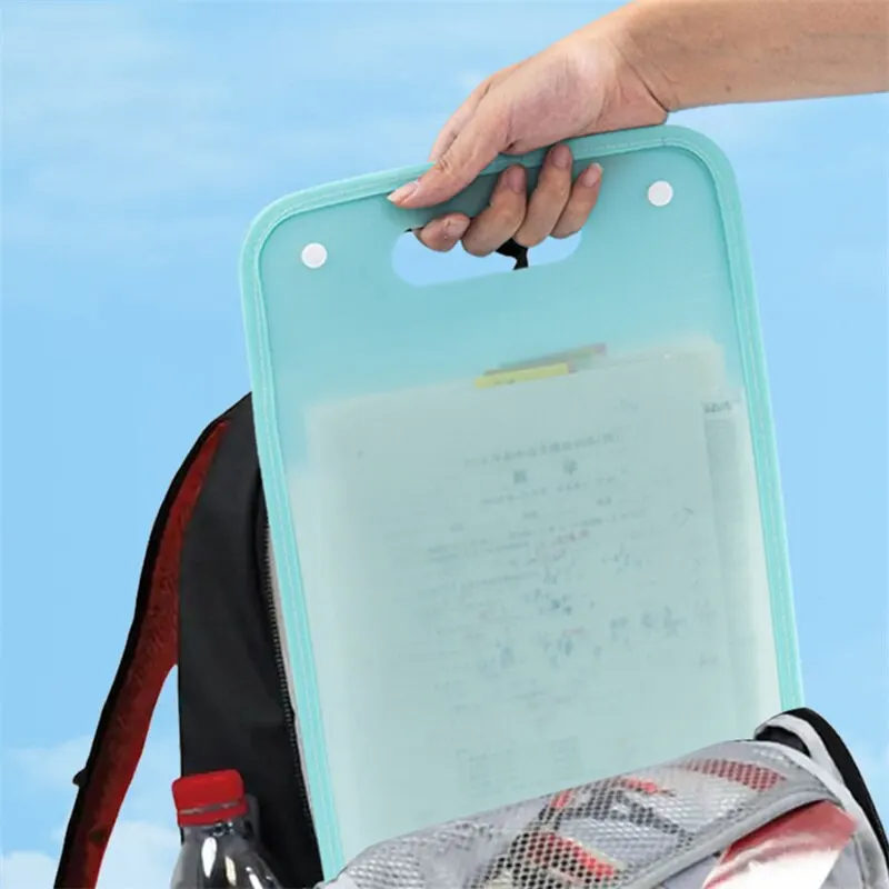 A4 File Folder Large Capacity Portable Organ Bag Folder Document Storage Student Exam Paper Bill File Sorting Organizer Case