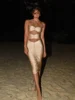 ZRTAK Long Dress Swimwear Women One Piece Hollow Out Swimsuit Sexy Beach Clothes Sets Bodysuit 2024 Swim Suits Woman