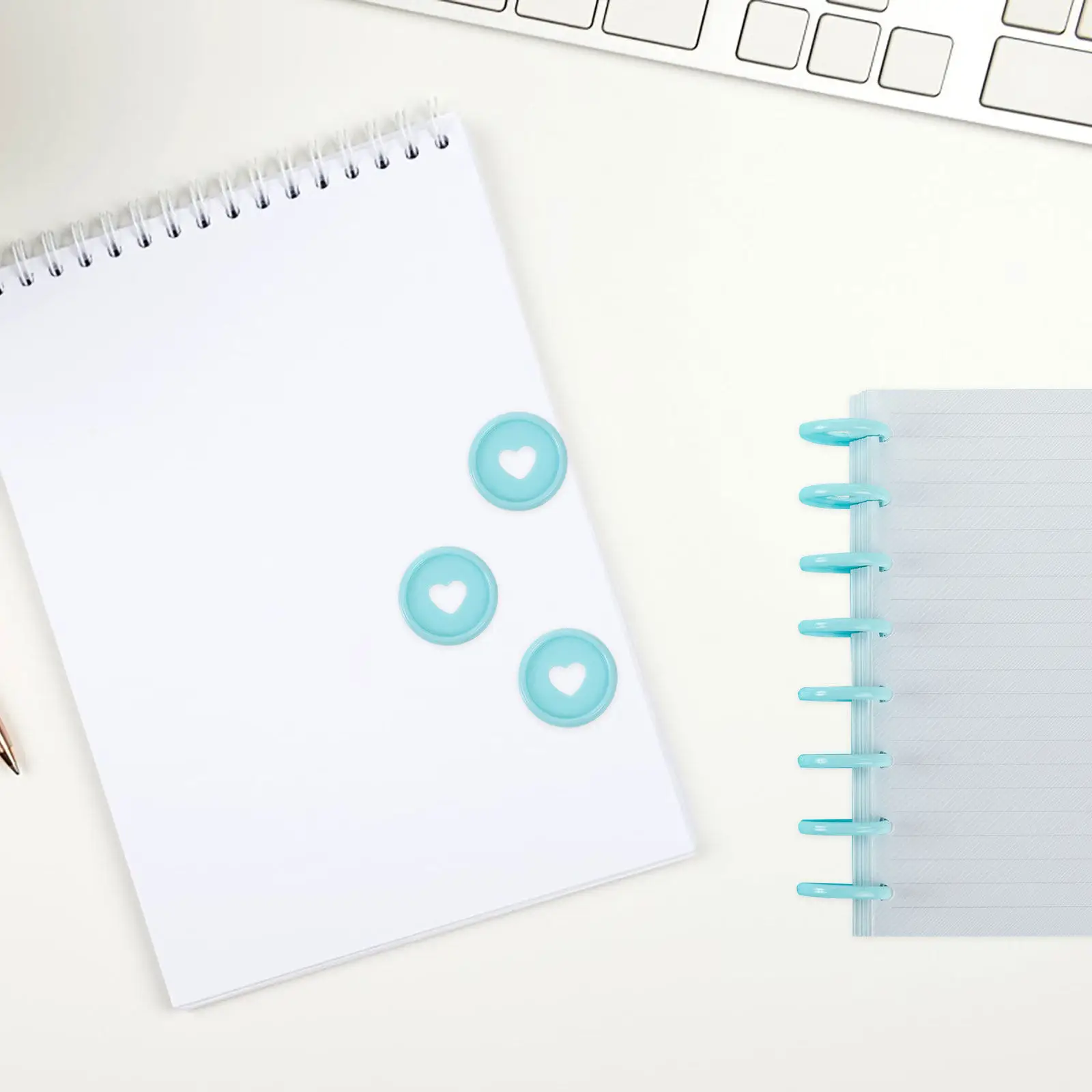 50개입 전문가용 디스크바운드 디스크 플라스틱 바인딩 디스크 하트 버섯 디자인 루즈리프 노트 플래너 학교 사무용