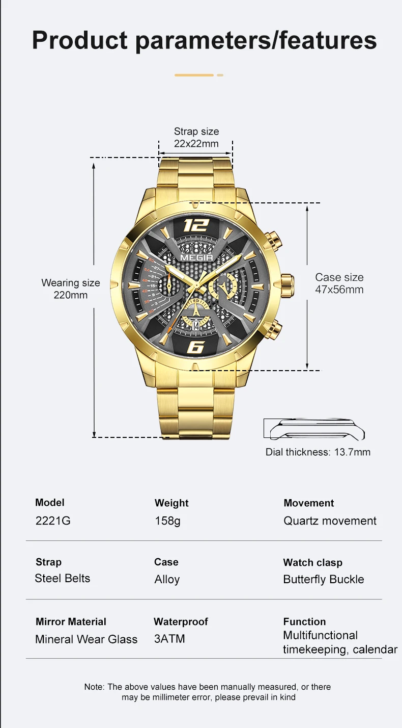 Stainless Steel for Men Luxury Business Casual Quartz Date Clock Chronograph Big Dial Wrist_voghion.com