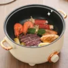 Multifunctional Cooking Pot Over Heating  3 Gear Knob Electric Pot 1-2 People Household Non-stick Pan Hot Pot Rice Cooker 220V 6