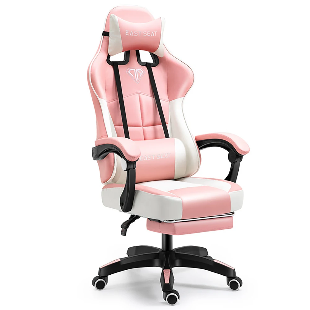 

Ergonomic Gaming Chair Latex Cushioned Reclinable Office Chair with Footrest Home Anchor Competitive Racing Chair Gaming