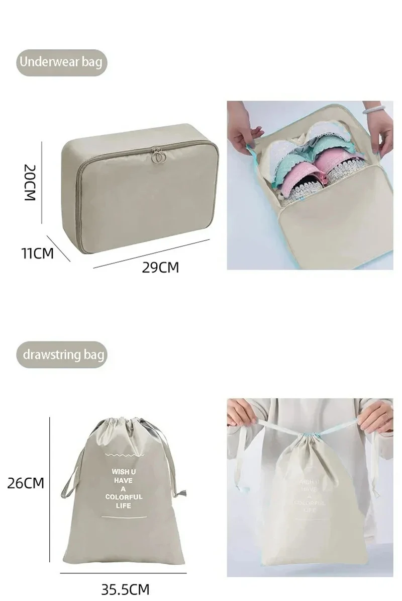 Travel Organizer Set: Packing Cubes and Storage Bags